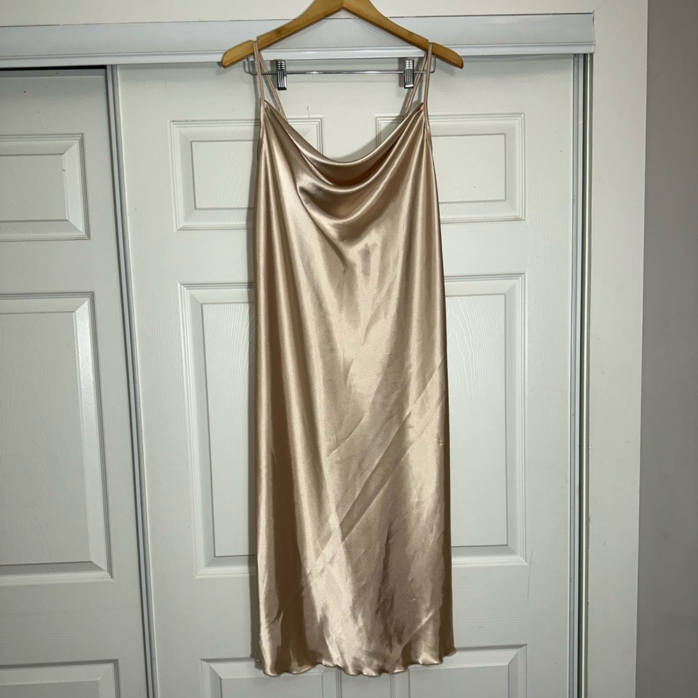 Bebe nude silk slip dress